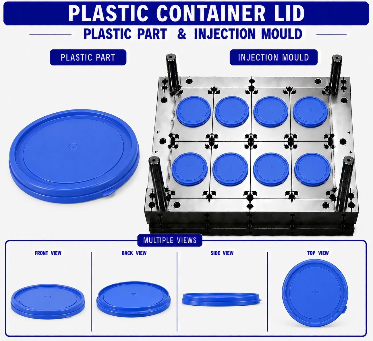 Plastic Container Lid Mould and Moulding Service
